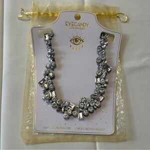 NEW Eye Candy Los Angeles Large Crystal Embellished Jeweled Statement Necklace
